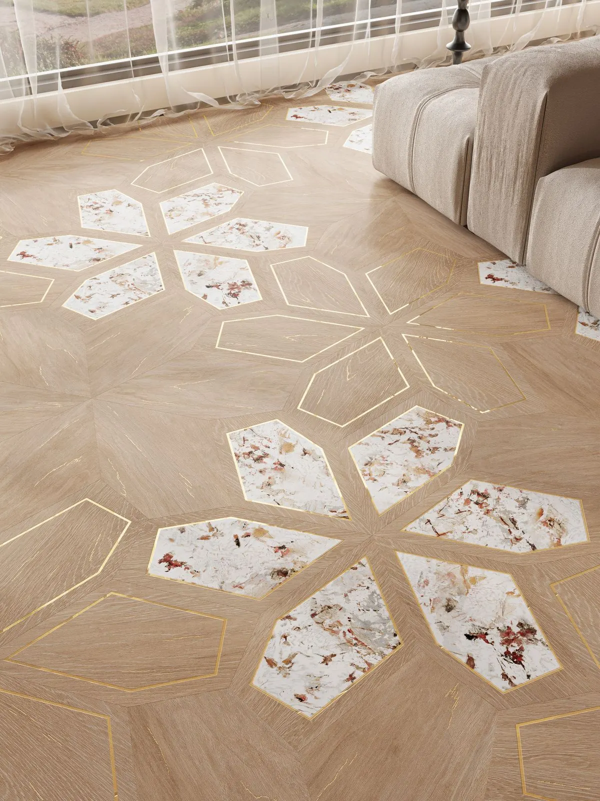 Medium Brown Petal Wood JSM2645377 – phối cảnh 1