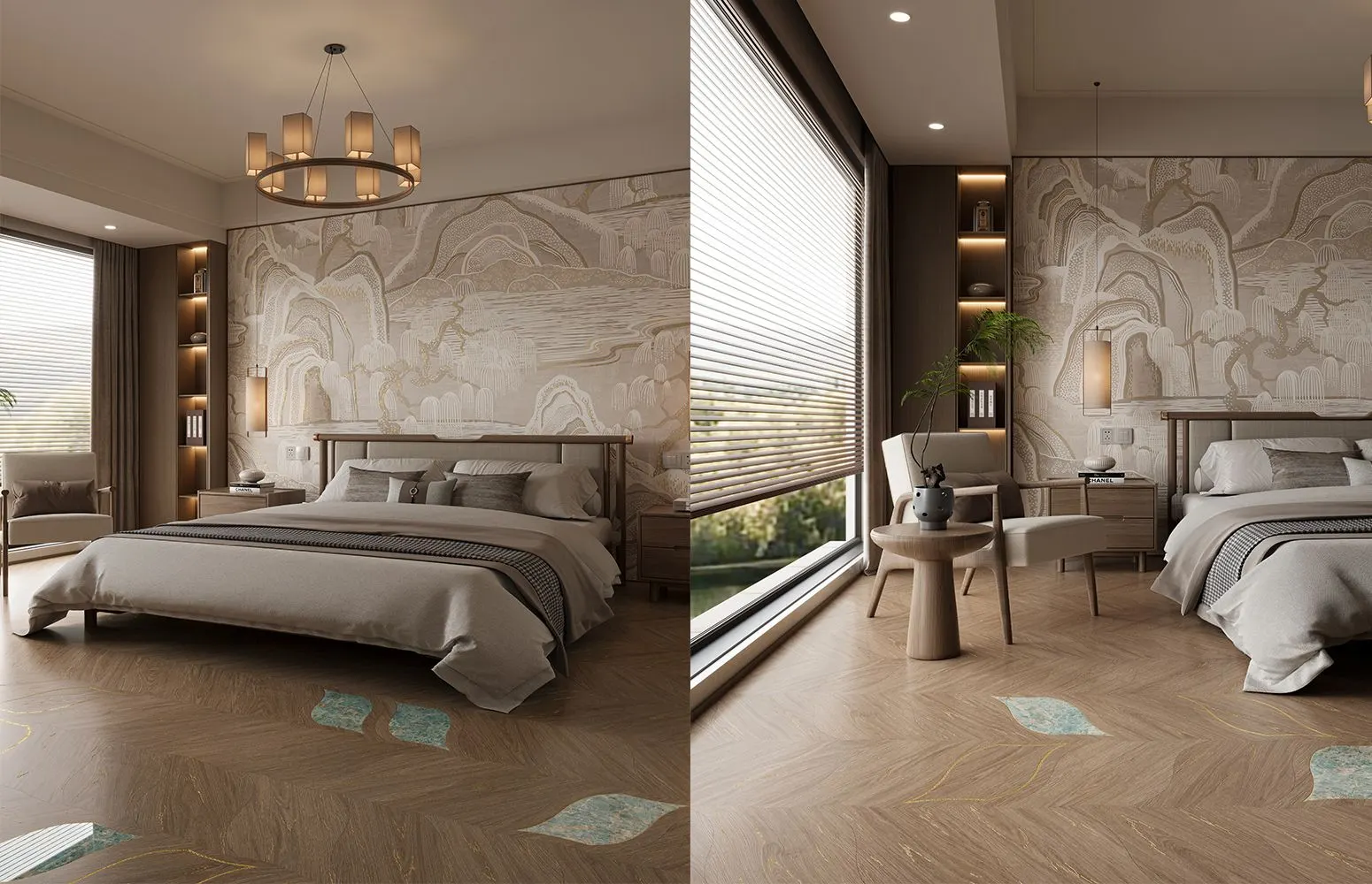 Medium Leaf Wood – Motif 2 JSM413381H2 – phối cảnh 1