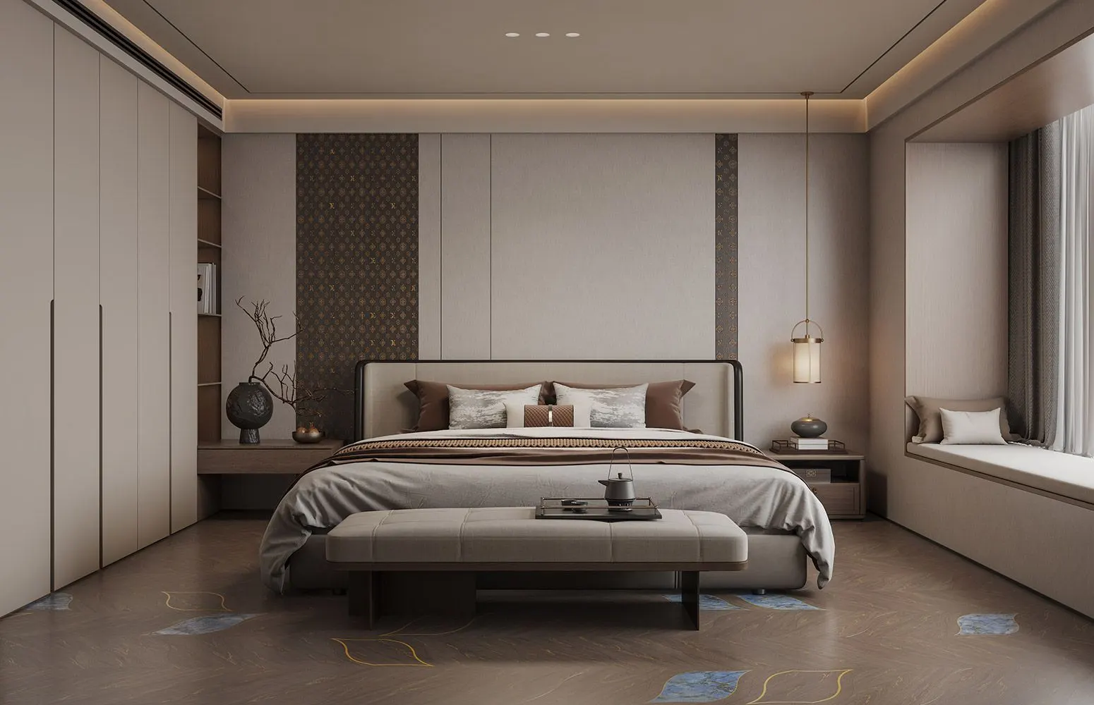 Dark Leaf Wood – Motif 2 JSM413382H2 – phối cảnh 2